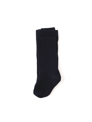 Black Cable Knit Tights // 0-6m